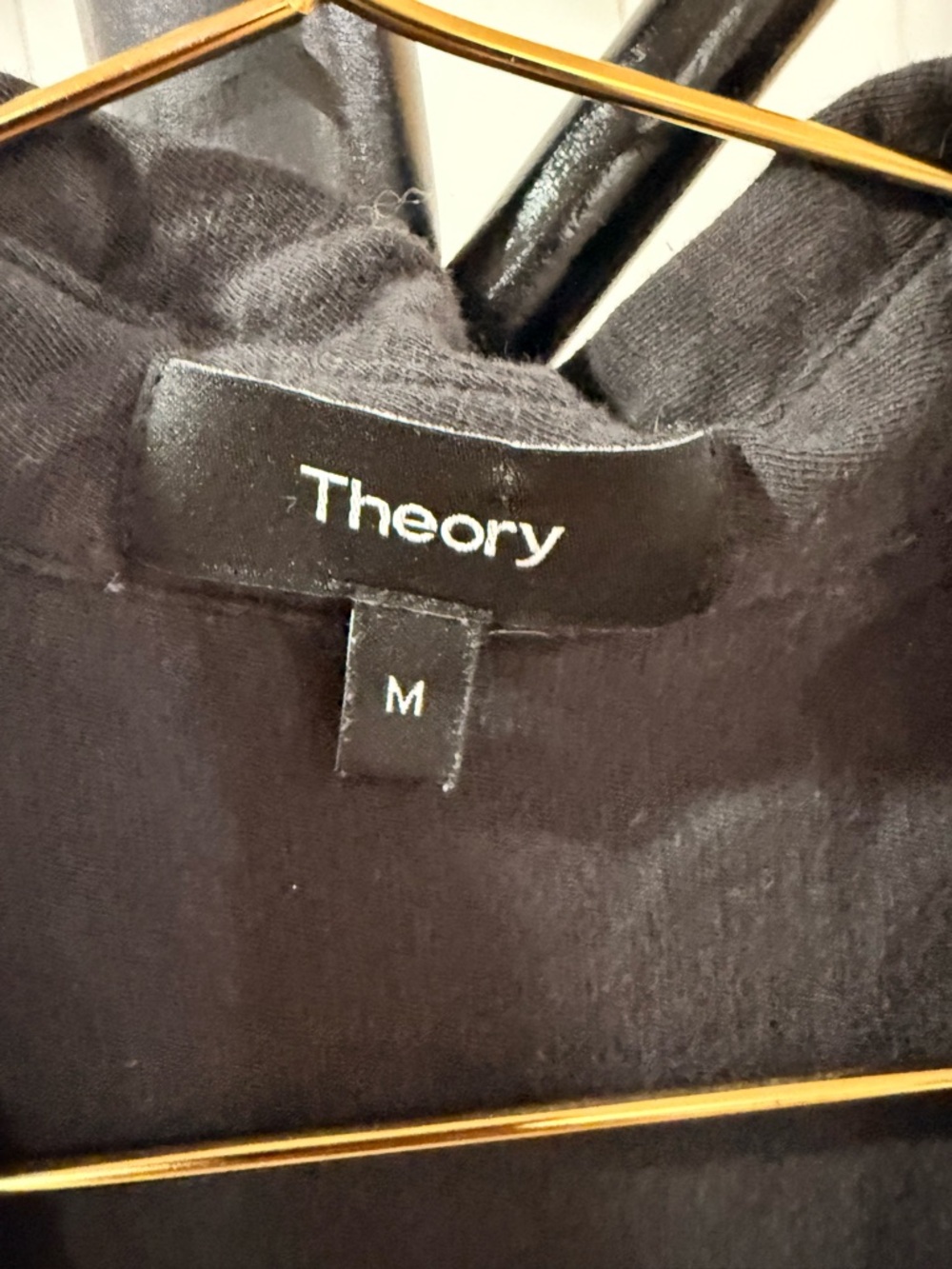 Theory Black Button-Front Tie Hem Shirt - Picture 2 of 4